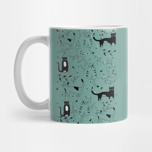 Cat pattern in black and white Mug